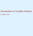 Small book cover: Introduction to Complex Analysis