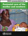 Small book cover: WHO Recommendations on Postnatal Care of the Mother and Newborn