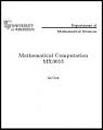 Book cover: Mathematical Computation