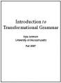 Small book cover: Introduction to Transformational Grammar