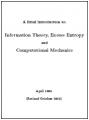 Book cover: Information Theory, Excess Entropy and Statistical Complexity