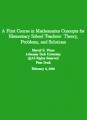 Small book cover: A First Course in Mathematics Concepts for Elementary School Teachers