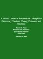 Small book cover: A Second Course in Mathematics Concepts for Elementary Teachers