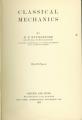 Book cover: Classical Mechanics