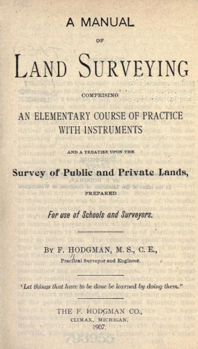 Large book cover: A Manual Of Land Surveying