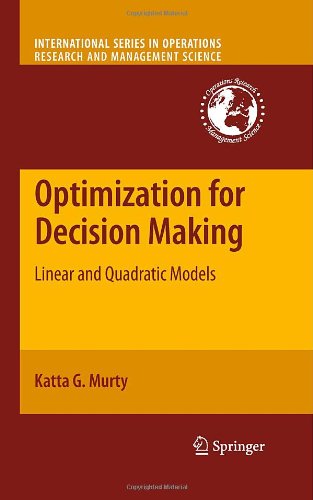 Large book cover: Optimization Models For Decision Making