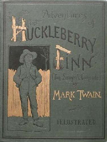 Large book cover: Adventures of Huckleberry Finn