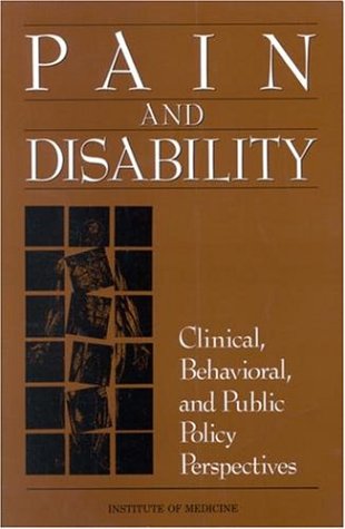 Large book cover: Pain and Disability: Clinical, Behavioral, and Public Policy Perspectives