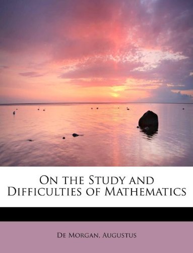 Large book cover: On the Study and Difficulties of Mathematics