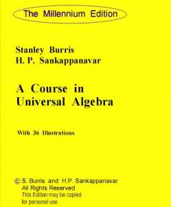 Large book cover: A Course in Universal Algebra
