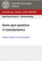 Small book cover: Some Open Questions in Hydrodynamics