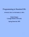 Book cover: Programming in Standard ML