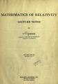 Book cover: Mathematics of Relativity: Lecture Notes