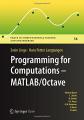 Book cover: Programming for Computations - MATLAB/Octave