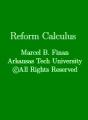 Book cover: Reform Calculus