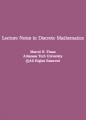 Book cover: Lecture Notes in Discrete Mathematics