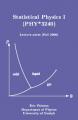 Small book cover: Statistical Physics I