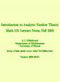 Small book cover: Introduction to Analytic Number Theory