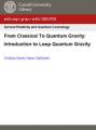 Book cover: From Classical To Quantum Gravity: Introduction to Loop Quantum Gravity