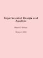 Book cover: Experimental Design and Analysis