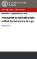 Small book cover: Introduction to Representations of Real Semisimple Lie Groups