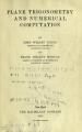 Book cover: Plane Trigonometry and Numerical Computation