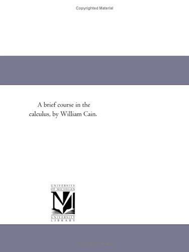 Large book cover: A Brief Course in the Calculus