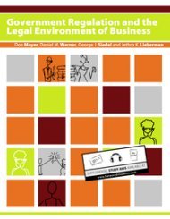 Large book cover: Goverment Regulation and the Legal Environment of Business