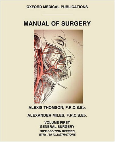 Large book cover: Manual of Surgery, Volume 1: General Surgery