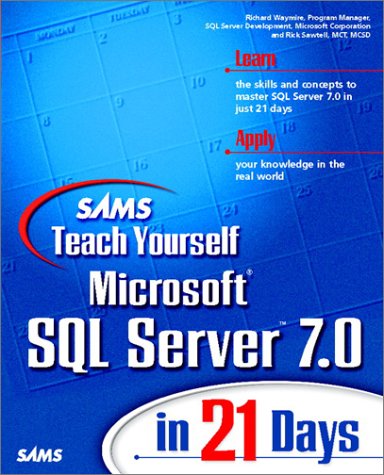 Large book cover: Sams Teach Yourself Microsoft SQL Server 7 in 21 Days
