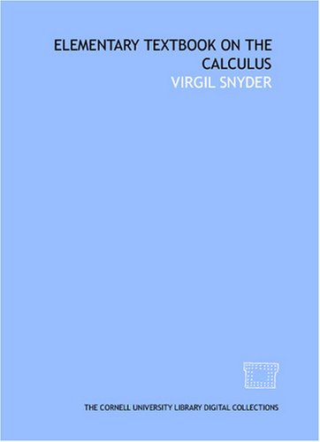 Large book cover: Elementary Textbook on the Calculus