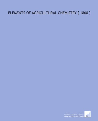 Large book cover: Elements of Agricultural Chemistry