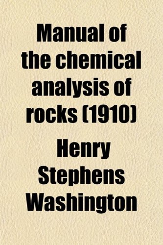 Large book cover: Manual of the Chemical Analysis of Rocks