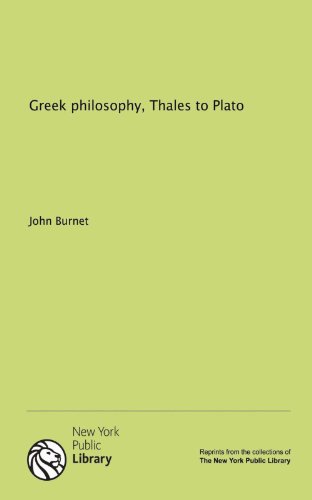 Large book cover: Greek Philosophy, Thales to Plato