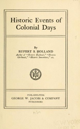 Large book cover: Historic Events of Colonial Days