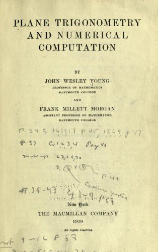 Large book cover: Plane Trigonometry and Numerical Computation