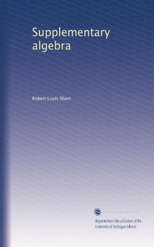 Large book cover: Supplementary Algebra